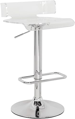 Acme Rania Swivel Adjustable Bar Stool in Clear