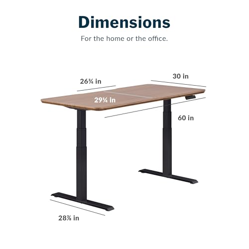 Electric standing desk walnut premium