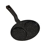 YIXANNX Sartén antiadherente de 2 tazas para huevos, hecha de aleación aluminio. Para cocinar huevos y hamburguesas con mínima limpieza. Sartén para, panqueques y crepes, Negro, 29x21.5x2cm