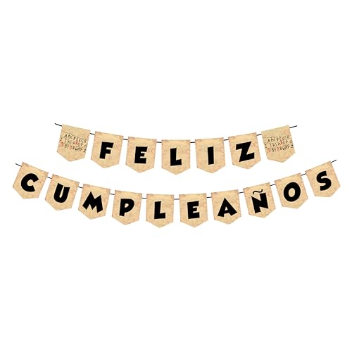 Guirnalda de Banderines StrangerrThiings2 Feliz Cumpleaños, 12,5 x 15 cm, Papel Couché 200g