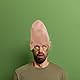 Namvo Spitz zulaufende Alien-Kegelköpfe-Cosplay-Maske, Kopfbedeckung, Halloween-Cosplay-Requisitenmaske, Glatzkopf-Perückenkappe, Horror-Kopfbedeckung für Halloween, Karneval, Kostümparty-Requisi