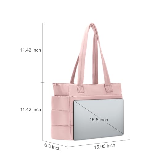 Image of charlore Tote Bag for Women, Puffer Quilted Handbag with Compartments Lightweight Puffy Shoulder Bag for Travel, Work, Gym