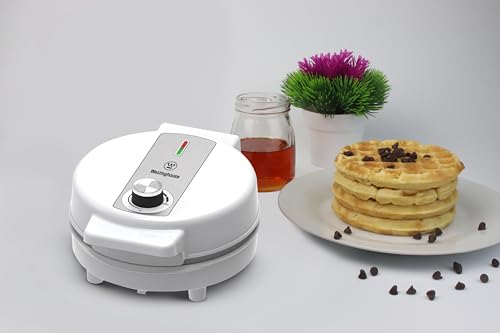 Image of Westinghouse Simple Life 1000W Electric Waffle Maker 4 Slice | 8 Inch Plates, Quick Heating, Compact Design| Electric Waffle Iron With Non-Stick, Dual Side Plate | 2 Years Warranty (Wkwmsl402, White)