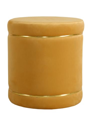 Image of Pouffes Sitting Stool for Living Room, Puffy Wooden Ottoman | Round Pouffe for Living Room & Bedroom | Pouf for Office & Home Decoration & Modern Seating Stool (Beige)