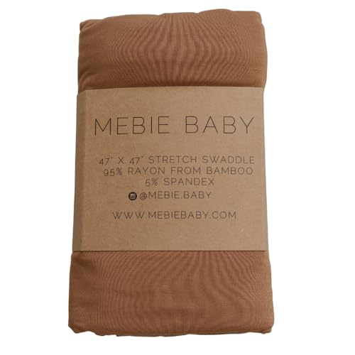 Image of Mebie Baby Mustard Stretch Swaddle, Modern and Neutral Swaddle Blanket for Baby Girl, Soft Baby Blankets, Newborn Swaddle Blanket, 0-3 Month, Comfy Wrap, Baby Essentials & Gifts (47 inch x 47 inch)
