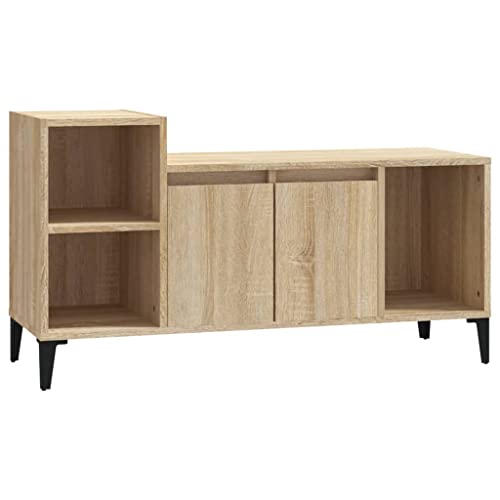 vidaXL Mueble para TV Auxiliar Soporte Televisión Almacenamiento Salón Sala de Estar Dormitorio Madera Contrachapada Color Roble Sonoma