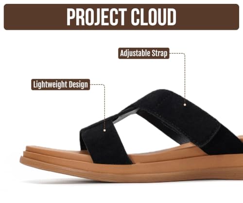 Image of Project Cloud Wedge Sandals for Women 2026 - Comfortable Soft & Plush Insole Strappy Womens Sandals with Lightweight and Non-Slip Durable Outsole
