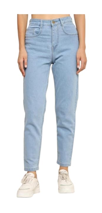 Women's High-Waist Tapered Fit Denim Jeans Comfortable Stretchabl...