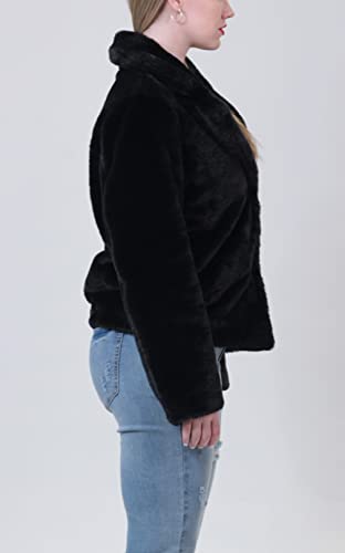 JOUJOU Women's Faux Fur Jacket, Black, X-Large3
