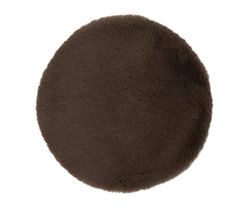 Gözze - Gözze Coussin de Chaise en Fausse Fourure, Coussin d'assise, Fourrure synthétique, 100% Polyester, Ø 38 cm - Taupe