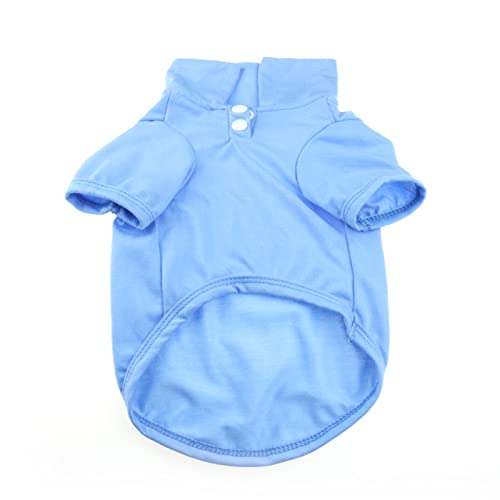 OHANAOhana Spring Wear Collection Polo T Shirts In Beautiful And Bright Solid Colours For Cats And Dogs Blue Small Size, Pcs0012/07
