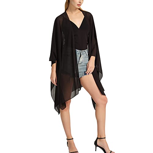 Damen-Kimono-Cardigan mit Blumendruck, Chiffon, lockere Abdeckung, lässig,...