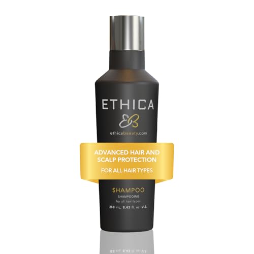 Ethica Beauty Sulfate-Free Salon-Grade Anti-Aging Moisturizing Shampoo Hypoallergenic Scalp & Hair Growth Formula For All Hair Types - Paraben Free Gluten Free Fragrance Free 8.45 oz