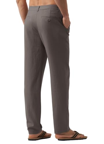 Image of Willit Men's Linen Pants Casual Lightweight Drawstring 29 inch 30 inch 32 inch