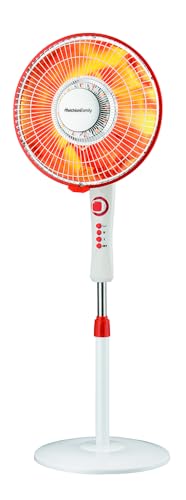 SUNRISE Stufa Radiante a Piantana con Resistenze al Carbonio | Riscaldatore 1100W a Basso Consumo, Diametro 40 cm, Timer 60 min, 2 Livelli di Potenza, Funzione Swing