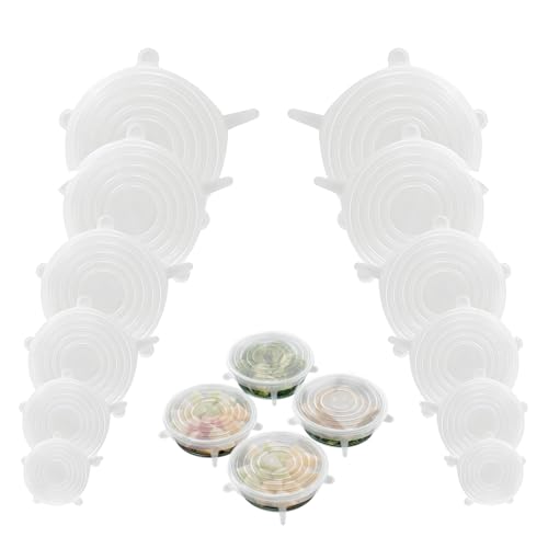 12 Pièces Couvercle Silicone Alimentaire, Couvercle Extensibles En Silicone Sans Bpa, 6 Tailles...
