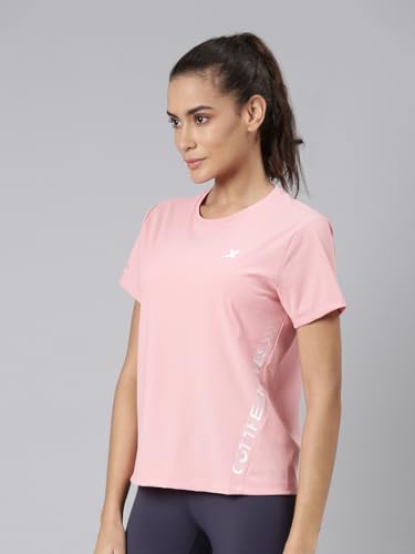 Image of XTEP Comprehensive Training Series, Superior Comfort, Graphic Pattern, Crew Neck, Short Sleeve, Slim Fit, Polyamide & Elastane, Training T-Shirt for Women