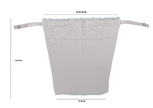 Image of GLAMORAS Cotton Clip On Camisole for Women Mock Lace Deep Neck Cleavage Cover Up Inner Cami Secret Slip for Women | Free Size