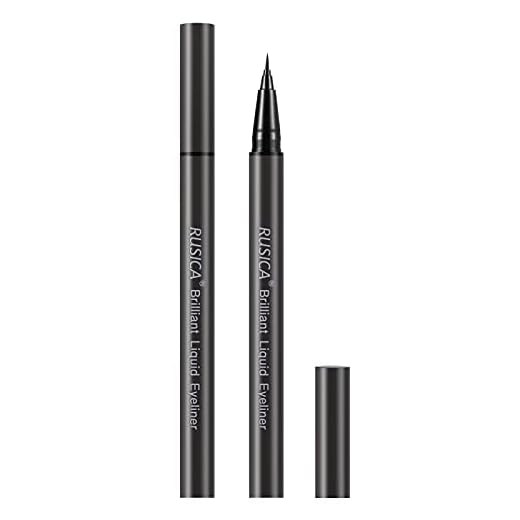 RUSICA 2 Count Waterproof Liquid Eyeliner Ultra-Fine Felt Tip Smudge Resistant Eye Makeup Stylist, Black, 0.3 Fl. Oz