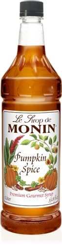Monin Pumpkin Spice Syrup, 33.8-Ounce Plastic Bottle (1 liter)