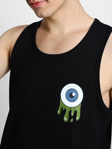 Image of Veirdo Pure Cotton Sleeveless Regular Fit Front Print Placement Scoop Neck Vest for Men & Boys