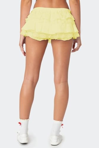 Seyumixi Women Lace Ruffle Bloomer Skirt Frill Tiered Short Skater Skirts Cute Layered Flowy A Line Mini Underskirt4