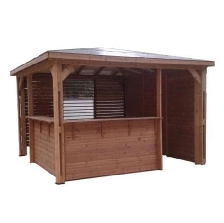 Abri De Piscine 12.32m² Bois Traité - THB3535.CCVB