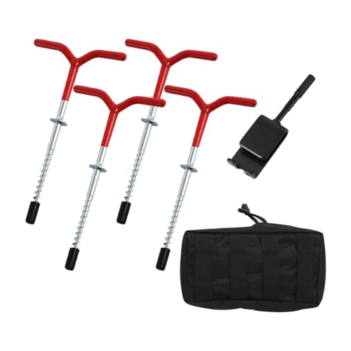 kowaku 4 Pieces Ice Anchor Drill Adapter Ice Fishing Anchors Heavy Duty Tent Pegs Equipment Sturdy Fishing Anchor Tool Tent Stakes, Without Socket