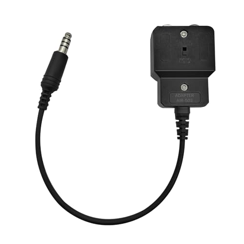 Pdflie 7mm Plug to Dual GA Female Plug, Audio Adapter with Mono/Stereo Switching for General Aviation Headset (Military Wiring)