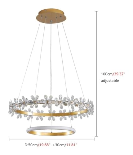 Lustre à fleurs à intensité variable pour un éclairage doux de chambre