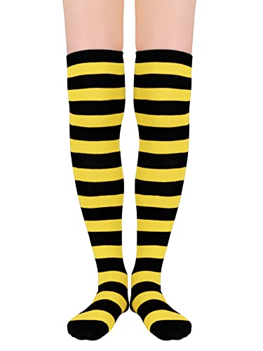 Image of Century Star Thigh High Socks Striped Extra Long Tube for Women Over the Knee Athletic Sports Socks Plus Size Stockings