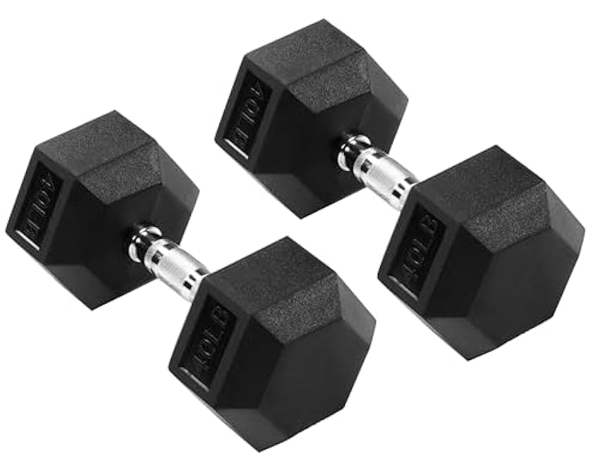 Premium Rubber Encased Hex Dumbbell, 40LB Pair