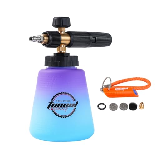 Tucool Racing Cañón de espuma de nieve ajustable de 1/4 pulgadas, pulverizador de espuma para lavado de coche para Karcher K1700 K1800 K1900