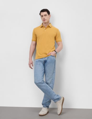 Image of Symbol Premium Men's Cotton Stretch Solid Polo T-Shirt (Regular Fit | Pique Knit)