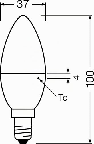 Osram LED BASE Classic B40, matte Filament LED-Lampen aus Glas für E14 Sockel, Kerzenform, Warmweiß (2700K), 806 Lumen… – Ansicht 3