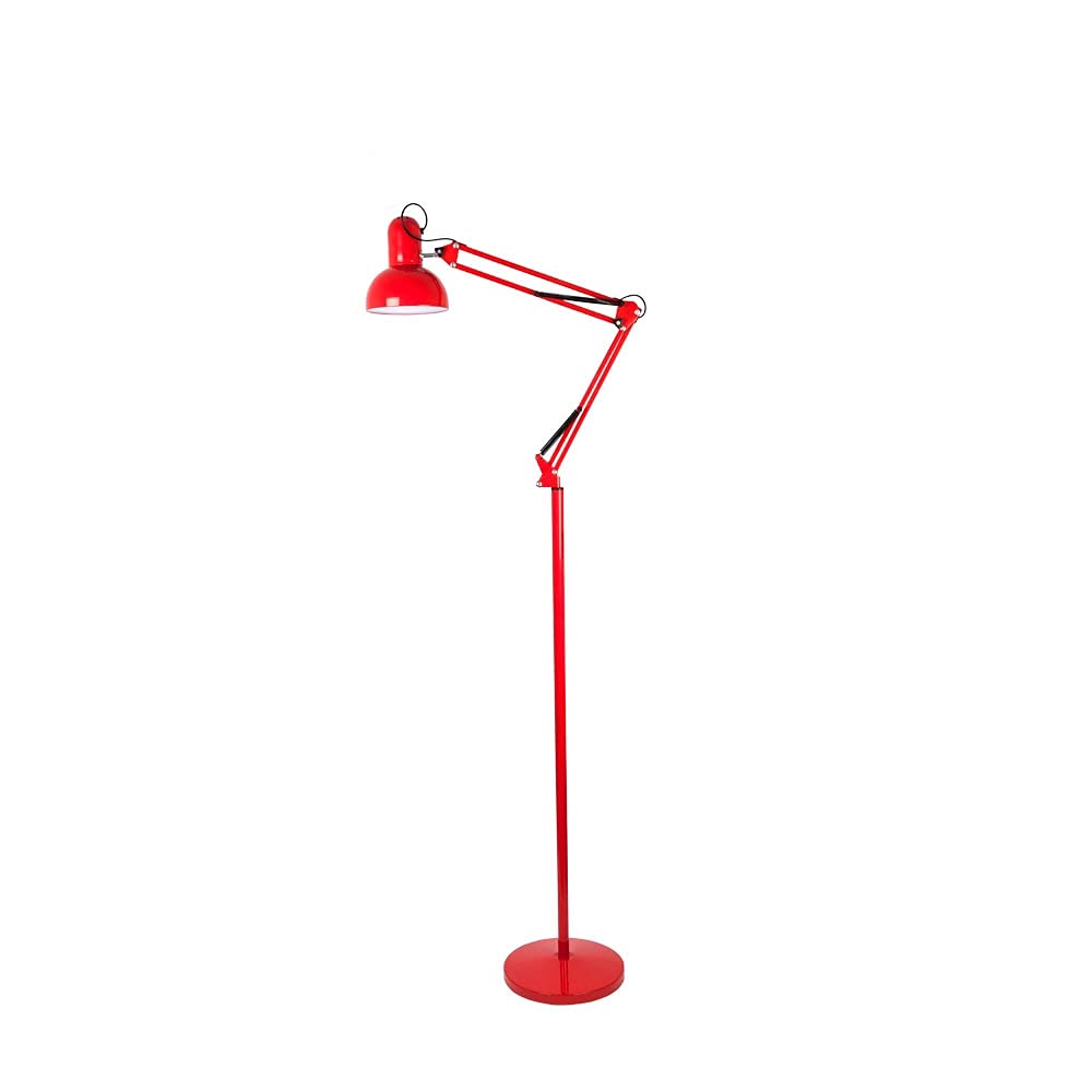 Flexo De Pie 185 Centimetros Antigona Articulable 1xe27 Rojo 142-192x28d