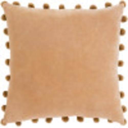 Artistic Weavers Pom Pillow, 18' H x 18' W, Camel