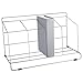 Reallnaive Catalog Rack Magazine File Holder Angled Binder Holder Metal Desk Organizer with 4 Rack Compartments Space Saving File Organizer for School Office Home, Metal Wire, Silver