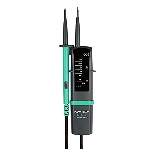 Kewtech KT1710 2 Pole Voltage and Continuity Tester with Clear LED Indication, Green, Black