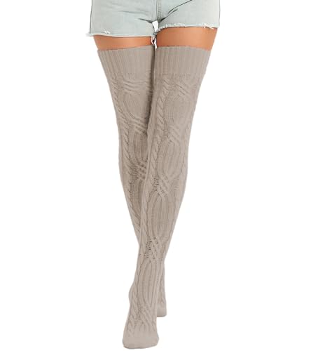 Image of Sexybody Women's Thigh High Socks Over the Knee Knit Socks, Winter Leg Warmers Stockings Knee High Tube Arctic Fleece