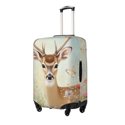 Cute Deer Luggage Cover Elastic Washable Protector Anti-Scratch Travel Suitcase Covers With Concealed Zipper For 18-32 Inch Luggage Large2