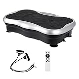 200 kg / 441 lbs Schlanke Fitness Vibrationsplatte Übung Maschine Fernbedienung für Körperformer mit Widerstandsbändern