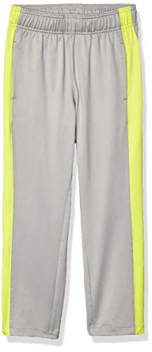 Amazon Essentials Boys Active Performance Knit Tricot Pants, Grey/Lime, XX-Large