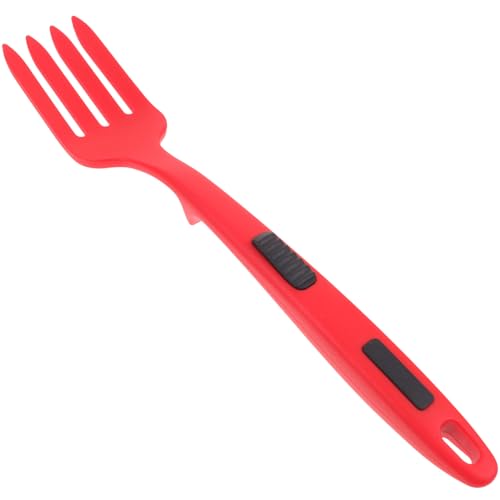 COLLBATH Silicone Cooking Fork Camping Dinnerware Practical Cooking Fork Cooking Spaghetti Fork Italian Dinnerware Camping Dishes Utensils Kitchen Pasta Fork Mashing Fork Non Red