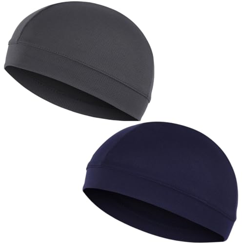 2 Piezas Gorro de Ciclismo Transpirable, Respirable Ciclismo Skull Cap Verano, Forro para Casco para Sotocasco Moto, Forro de Casco Absorbe Sudor, Gorro de Correr Ciclismo Deportivo