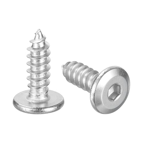 QUARKZMAN M5 x 16mm (50 Pezzi) Viti a Testa Cava Piatta e Rotonda, Viti Autofilettanti in Acciaio Inossidabile a Filettatura Completa con Testa Esagonale per Mobili in Legno