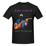 Dire Music Straits T-Shirt Youth & Adult Men Short-Sleeve T-Shirts,Round Neck Tops Fashion Shirt Casual Athletic Custom Tees Clothing 3X-Large Black