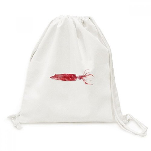 Sac à dos cordon rose pastel imprimé poisson frais en toile de coton souple