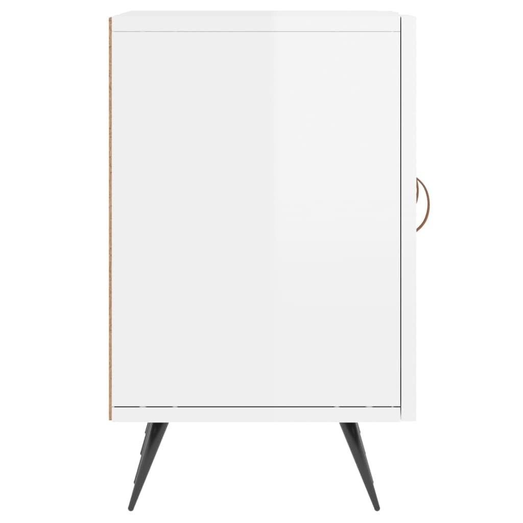 Szafka pod telewizor, wysoki połysk, biała, 150 x 30 x 50 cm, materiał drewnopochodny z 4 półkami i żelaznymi nogami – szklany stolik pod telewizor do przechowywania i stabilnej prezentacji