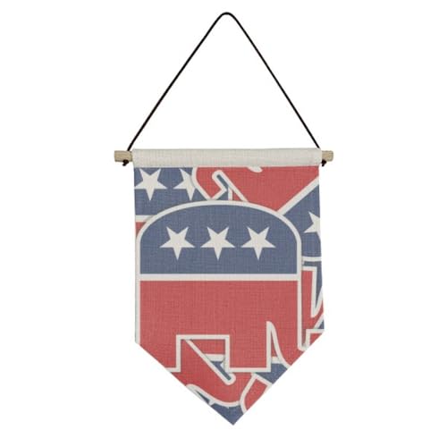 Drapeau républicain éléphant en toile à suspendre pour décoration
